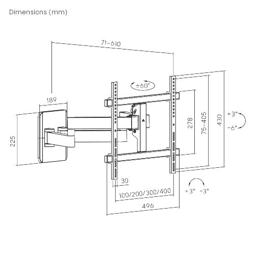 AluFlex Heavy-Duty Full-Motion TV Wall Mount LPA90-444 Engineered for Smooth Motion and Precise Control from china(chinese)