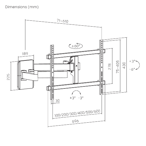 AluFlex Heavy-Duty Full-Motion TV Wall Mount LPA90-664 Engineered for Smooth Motion and Precise Control from china(chinese)