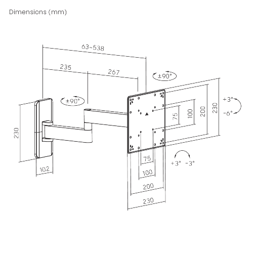 AluFlex Full-Motion TV Wall Mount LPA90-222 Engineered for Smooth Motion and Precise Control from china(chinese)