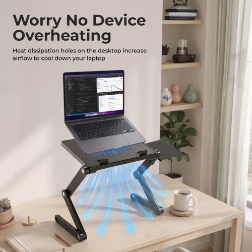 Height Adjustable Ventilated Laptop Desk with Mouse Pad Side Mount  LPD03-1 Tiltable Laptop Table for Stand Up/Sitting from china(chinese)