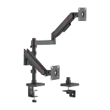 GeometricBlok Pole-Mounted Dual-Screen Gas Spring Monitor Arm