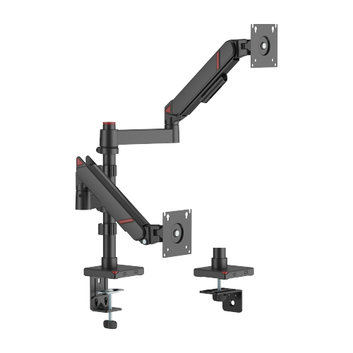 GeometricBlok Pole-Mounted Dual-Screen Gas Spring Monitor Arm LDT126-C024P Gaming-Inspired Aesthetics with Great Value from china(chinese)