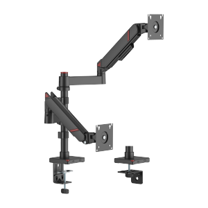 GeometricBlok Pole-Mounted Dual-Screen Mechanical Spring Monitor Arm