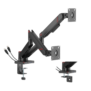 GeometricBlok Dual-Screen Mechanical Spring Monitor Arm with 3.0 USB-A & USB-C Ports