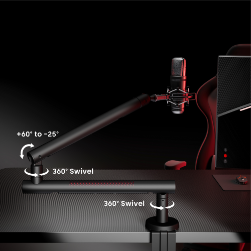 Aluminum Low Profile Microphone Boom Arm MDS23-2 Aluminum Engineering. Perforated Aesthetics. from china(chinese)