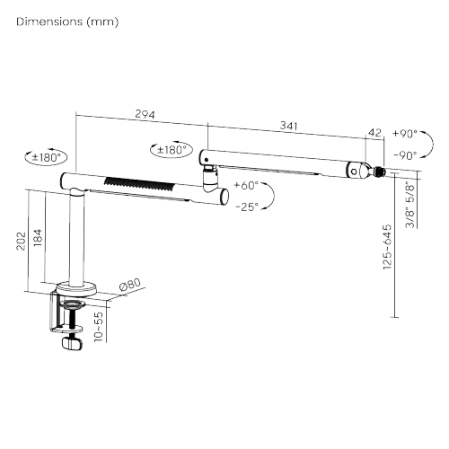Aluminum Low Profile Microphone Boom Arm (with Extension Riser) MDS23-1 Aluminum Engineering. Perforated Aesthetics. from china(chinese)