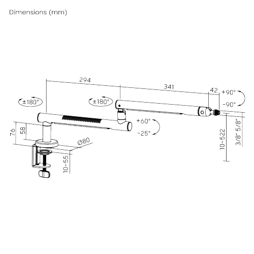 Aluminum Low Profile Microphone Boom Arm MDS23-2 Aluminum Engineering. Perforated Aesthetics. from china(chinese)