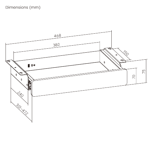 Modern Stylish  Under-Desk Drawer with USB Ports DA22-1C Elegant Outside, Durable Inside from china(chinese)