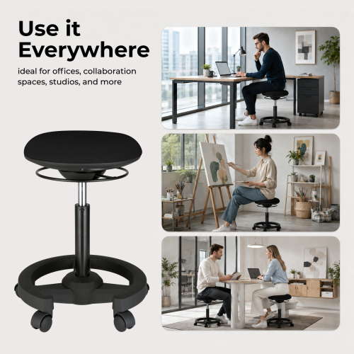 Ergonomic Height-Adjustable Mobile Wobble Stool CH04-23 Dynamic Enough for Active Sitting from china(chinese)