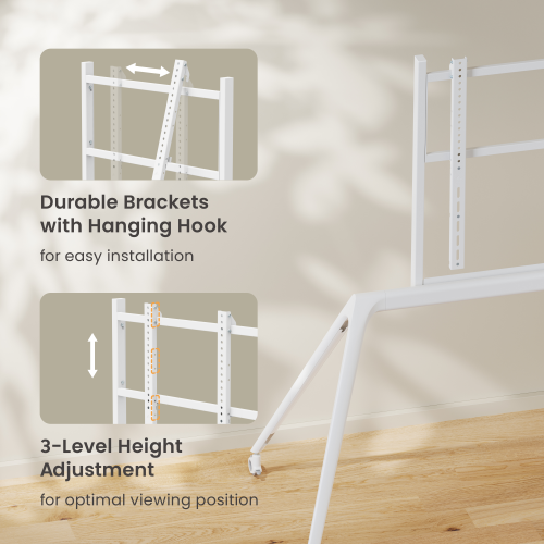 Premium Minimalist TV Cart FS67-46F-01W For most 70"-86" TVs from china(chinese)