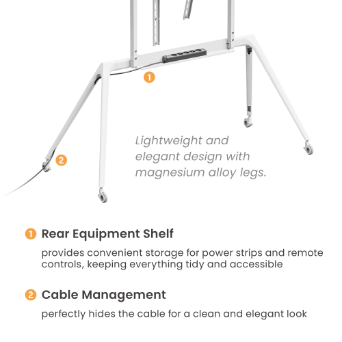 Premium Minimalist TV Cart FS67-46F-01W For most 70"-86" TVs from china(chinese)