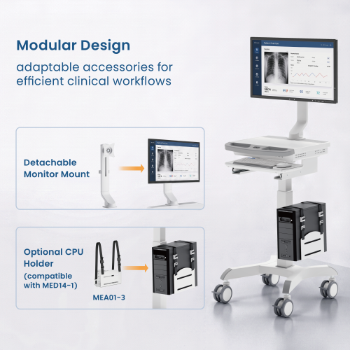 Electric Height-Adjustable Medical Cart with Monitor Mount MED14-1 Efficient Care, Always Within Reach from china(chinese)