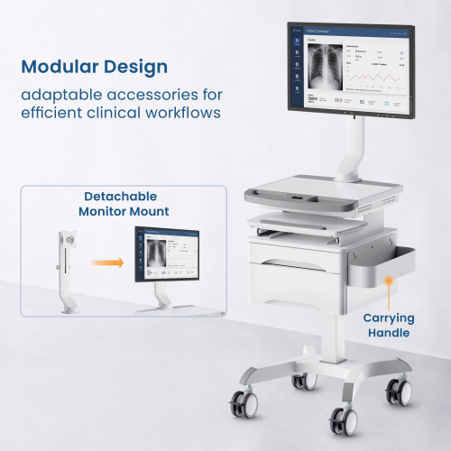 ectric Height-Adjustable Medical Cart with Monitor Mount & Drawers MED14-2 Efficient Care, Always Within Reach from china(chinese)