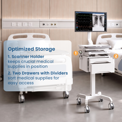 ectric Height-Adjustable Medical Cart with Monitor Mount & Drawers MED14-2 Efficient Care, Always Within Reach from china(chinese)