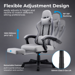 Comfy Fabric Gaming Chairs with Linkage Armrests