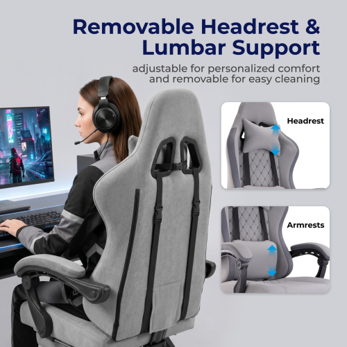 Comfy Fabric Gaming Chairs with Linkage Armrests CH09-5 For Comfortable Gaming Experience. from china(chinese)