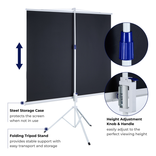 三脚プロジェクタースクリーン - 120”/4:3 ESDC120 教育、商業プレゼンテーション、住宅用ホームシネマなど用 from china(chinese)