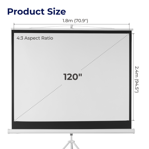 三脚プロジェクタースクリーン - 120”/4:3 ESDC120 教育、商業プレゼンテーション、住宅用ホームシネマなど用 from china(chinese)