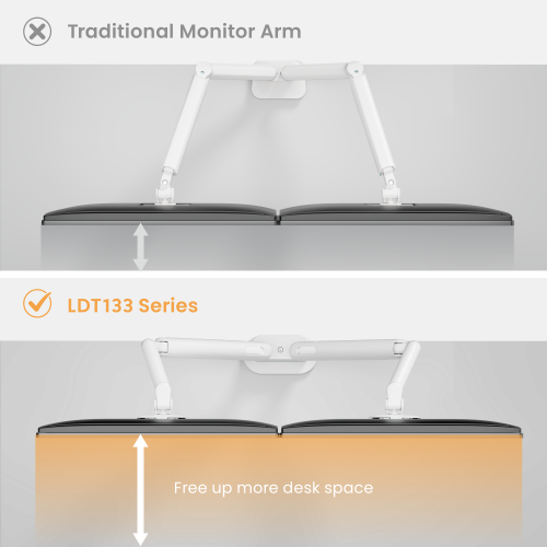 Dual-Screen Space-Efficient Gas Spring Monitor Arm LDT133-C024 For most 17”-35” Screens from china(chinese)