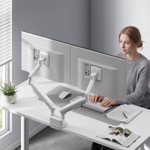 Dual-Screen Space-Efficient Gas Spring Monitor Arm LDT133-C024 For most 17”-35” Screens from china(chinese)