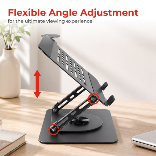  360° Rotating Foldable Stepless Adjustable Laptop Riser with Magnetic Phone Stand LPS01-14  For most 11”-17” laptops, tablets and more from china(chinese)