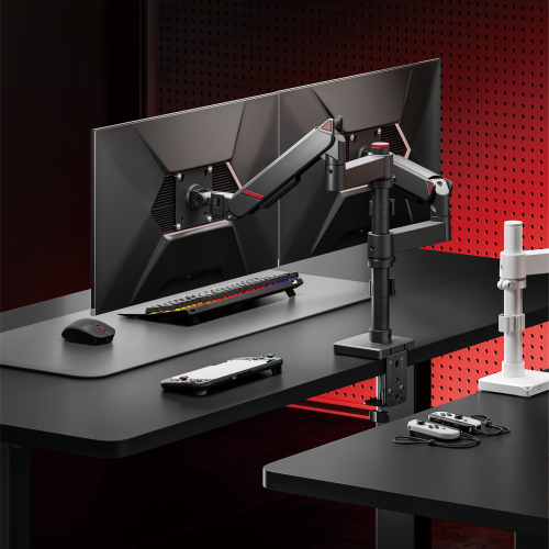  GeometricBlok Pole-Mounted Dual-Screen Mechanical Spring Monitor Arm LDT126-C024PE Gaming-Inspired Aesthetics with Great Value from china(chinese)