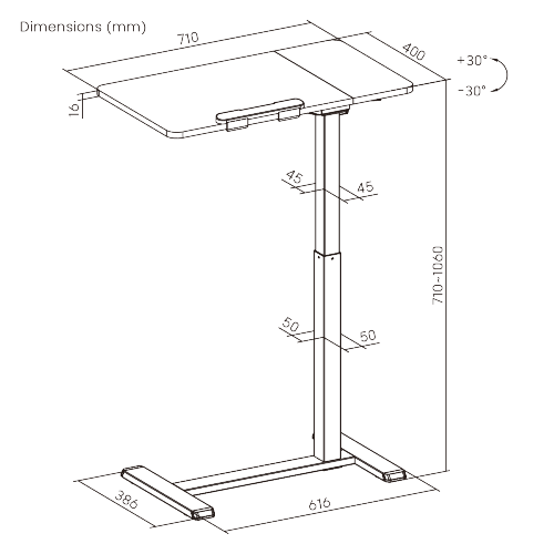 Mobile Adjustable Side Table FMT02-11 Effortless Mobility, Flexible Comfort from china(chinese)