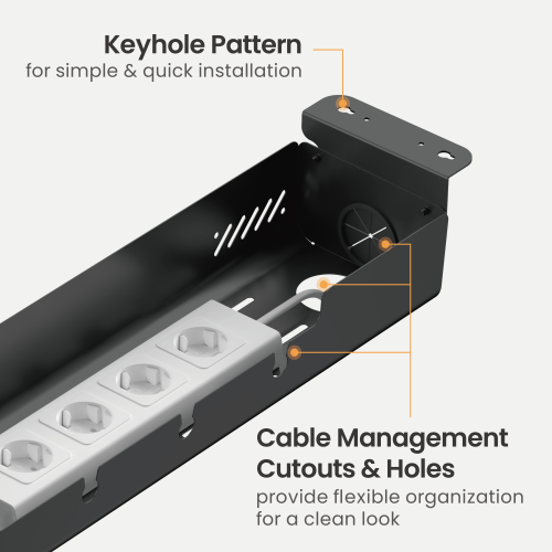 Screw-Mounted Under-Desk Cable Management Tray CC11-22-3S Increased Productivity with an Organized Workspace from china(chinese)