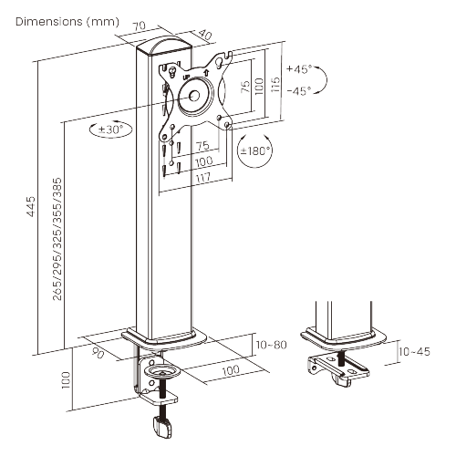 Single-Screen Vertical Lift Monitor Mount with US Standard Power Strip LDT125N-C01 For Most 17”-34” Screens from china(chinese)
