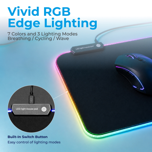 RGB Gaming Mouse Pad MP06-2 Light Up Your Gaming Mood with Glaring Colorful Lights from china(chinese)