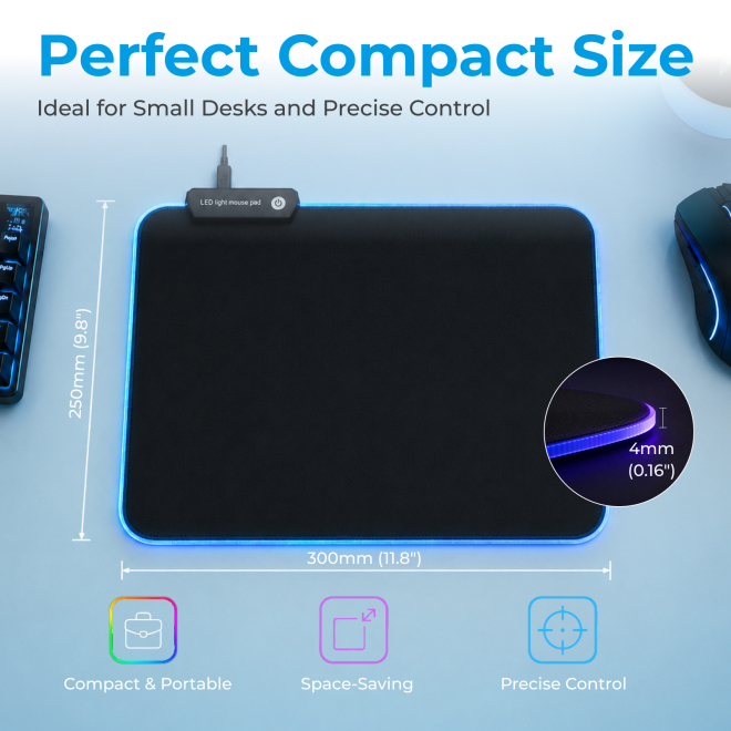 RGB Gaming Mouse Pad MP06-2 Light Up Your Gaming Mood with Glaring Colorful Lights from china(chinese)