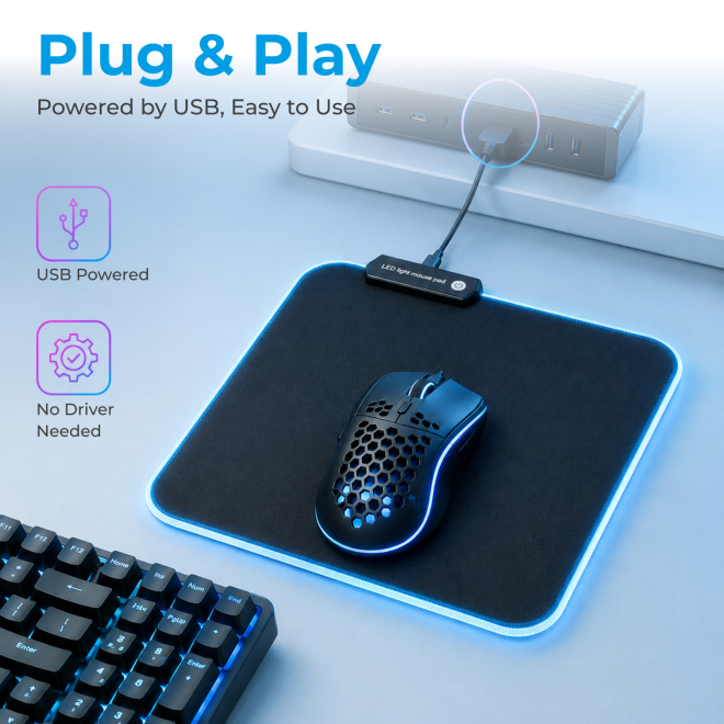 RGB Gaming Mouse Pad MP06-2 Light Up Your Gaming Mood with Glaring Colorful Lights from china(chinese)