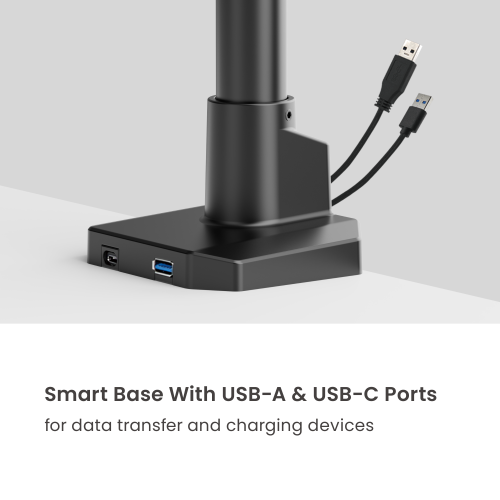 Single-Screen Pole-Mounted Heavy-Duty Gas Spring Monitor Arm with USB Ports LDT132-C012UCP For Most 17”-45” Screens from china(chinese)