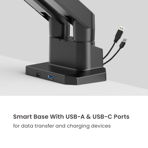 Dual-Screen Heavy-Duty Gas Spring Monitor Arm with USB Ports LDT132-C024UC For Most 17”-40” Screens from china(chinese)