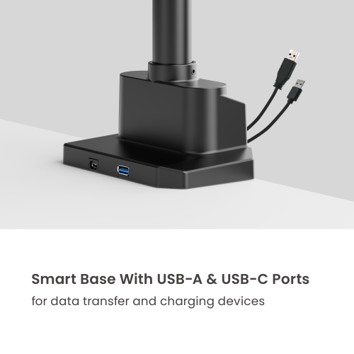 Dual-Screen Pole-Mounted Heavy-Duty Gas Spring Monitor Arm with USB Ports LDT132-C024UCP For Most 17”-40” Screens from china(chinese)