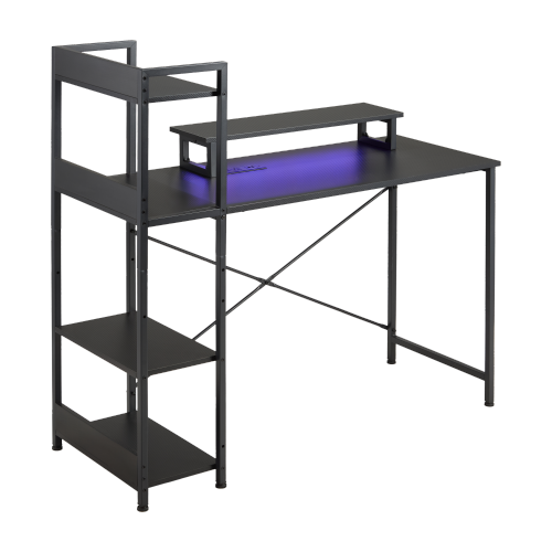 NEW ERA Fully-Equipped Gaming Desk with RGB Lighting & US Power Outlets GMD15-29 Space optimized, joy amplified. from china(chinese)