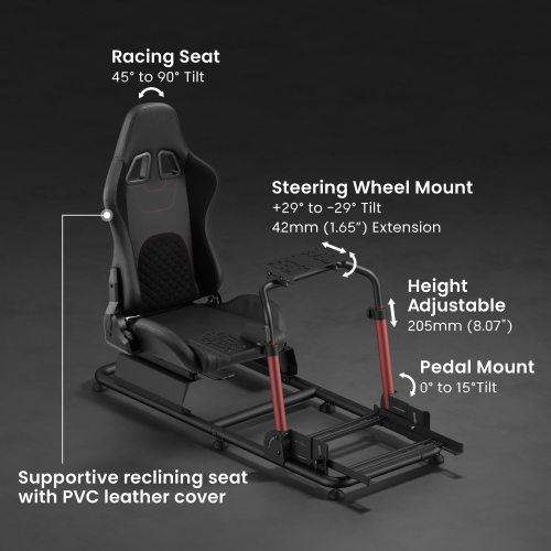  Elite Racing Simulator Cockpit LRS17-BS01 Handles Direct Drive wheels up to 12Nm and heavy-duty pedals. from china(chinese)