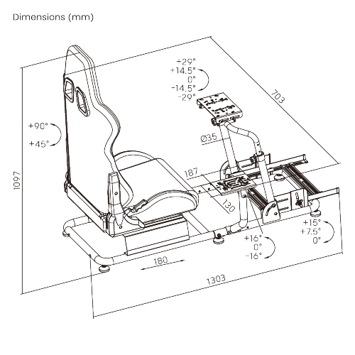 Elite Racing Simulator Cockpit with Tiltable Shifter Mount LRS17-KP01 Handles Direct Drive wheels up to 12Nm and heavy-duty pedals. from china(chinese)