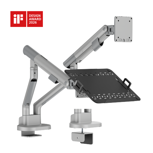  Nova Slim Mechanical Spring Dual Monitor Arm with Laptop Tray LDT105-C024ML Slim, Sleek, Smooth from china(chinese)