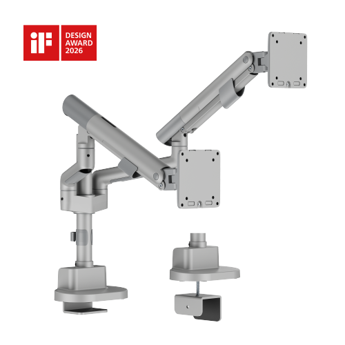  Nova Slim Pole-Mounted Mechanical Spring Dual Monitor Arm LDT105-C024P Slim, Sleek, Smooth from china(chinese)