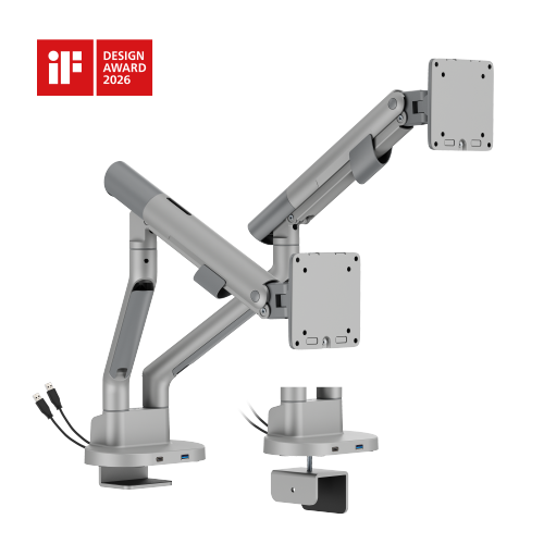 Nova Slim Mechanical Spring Dual Monitor Arm with USB-A & USB-C Ports LDT105-C024UC Slim, Sleek, Smooth from china(chinese)