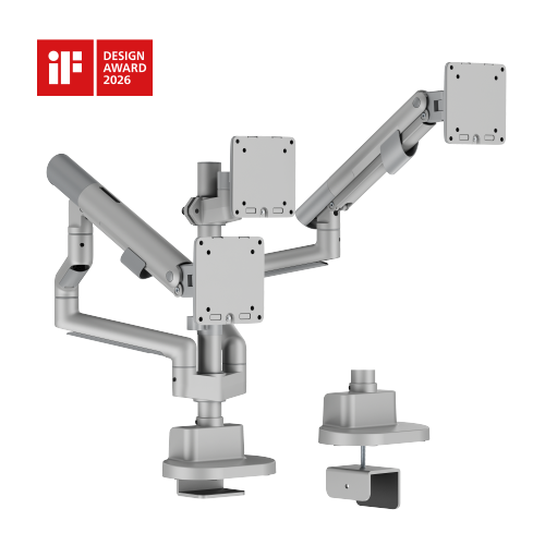 Nova Slim Pole-Mounted Mechanical Spring Triple Monitor Arm LDT105-C036P Slim, Sleek, Smooth from china(chinese)