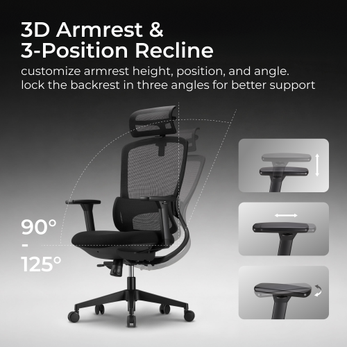 Ergonomic Office Chair with Adjustable Headrest/Seat Depth & 3D Armrests CH10-14  from china(chinese)