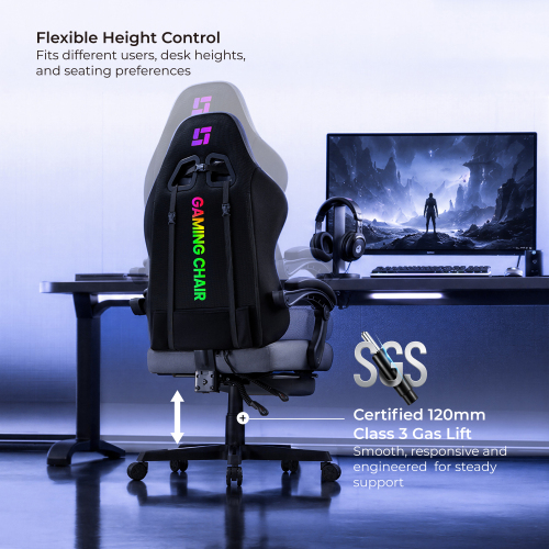 Comfy Fabric Gaming Chair with RGB Lighting CH09-6 For an Immersive Gaming Vibe. from china(chinese)