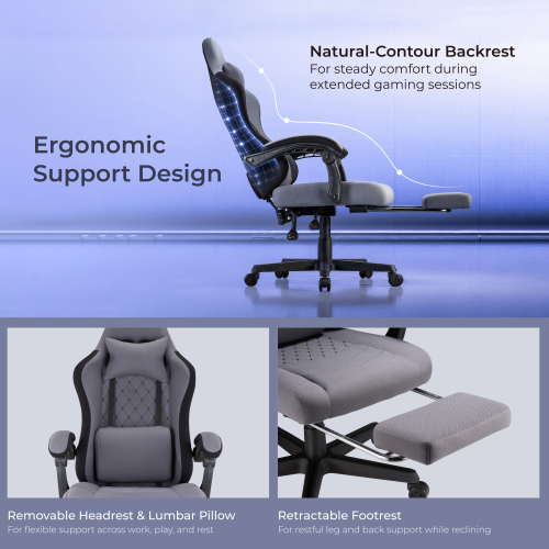 Comfy Fabric Gaming Chair with RGB Lighting CH09-6 For an Immersive Gaming Vibe. from china(chinese)