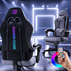 Comfy Fabric Gaming Chair with RGB Lighting