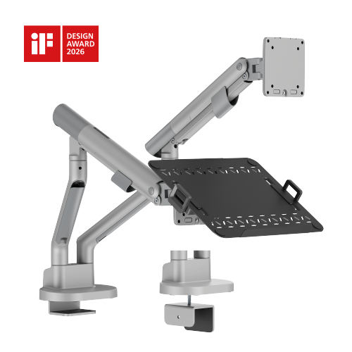  Nova Slim Mechanical Spring Dual Monitor Arm with Laptop Tray LDT105-C024ML Slim, Sleek, Smooth from china(chinese)