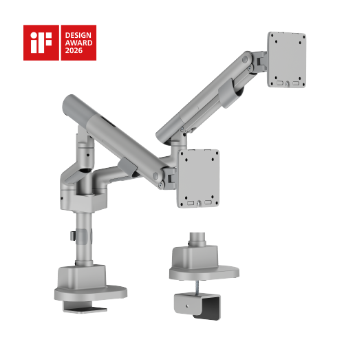  Nova Slim Pole-Mounted Mechanical Spring Dual Monitor Arm LDT105-C024P Slim, Sleek, Smooth from china(chinese)