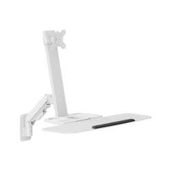 Single-Screen Floating Gas Spring Wall-Mounted Sit-Stand Workstation
