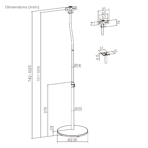 Height-Adjustable Compact Speaker Floor Stand Pair BS78-01 Style Your Sound, Shape Your Space. from china(chinese)
